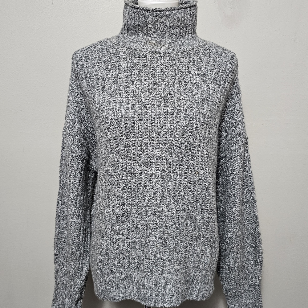 American Eagle Gray Marled Mockneck Oversized Sweater Size XS - Picture 1 of 8